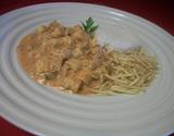 Estrogonofe de palmito com atum