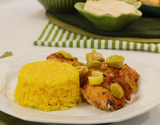 Frango assado com maionese e creme de cebola