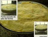 Torta assada de pão de fôrma recheada com creme de milho e frango