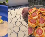 Sempre faço essa minipizza fofinha para o lanche das crianças durante as férias e a família inteira ama!