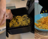 Depois de muitas tentativas, fiz a receita perfeita de batata palha SEM FRITURA: a batatinha fica muito crocante