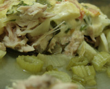 Peixe espalmado com legumes