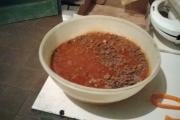Polenta com carne moida