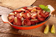 Linguiça acebolada com orégano