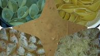 Conchiglione com creme de ricota, presunto e brócolis