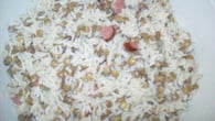 Arroz com lentilha e linguiça calabresa