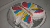 Bolo colorido borboleta