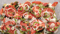 Filé de tilápia assado com legumes