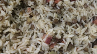 Arroz com lentilha e bacon