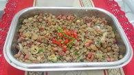 Salada de lentilha com bacon