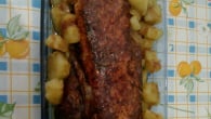 Lombo de porco com batata doce caramelizada