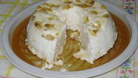 Pudim de claras com banana