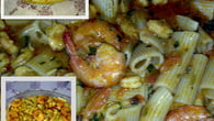 Macarrão x moqueca de camarão