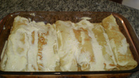 Panquecas de frango ao molho branco