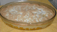 Torta pregüiçosa de pêssego