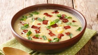 Sopa de mandioca com bacon