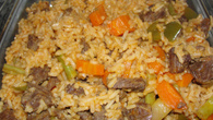 Arroz fácil com carne