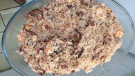 Arroz de polvo com camarão