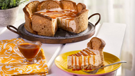 Torta cheesecake de banana e caramelo