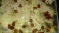 Brócolis gratinado com bacon