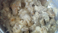 Costela de porco com purê de mandioca