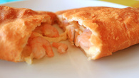 Pastel de camarão com cream cheese