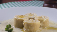 Rondeli de frango ao molho branco