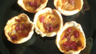 Miniquiche de presunto e queijo