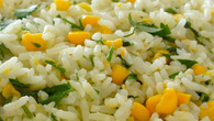 Arroz branco com milho verde