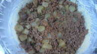 Souflé de chuchu com carne moída