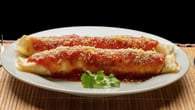 Panqueca light sem glúten, com recheio de frango e ricota
