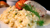 Risoto de gorgonzola com lombinho de porco e alecrim