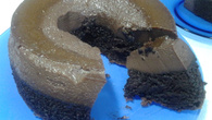 Bolo com pudim chocolate