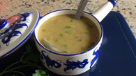 Sopa de ervilhas cremosa