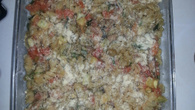 Macarrão com camarão e abobrinha