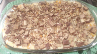 Pavê de pêssego com chocolate
