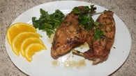 Coelho assado ao molho de laranja