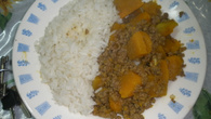 Carne moída com abóbora cabotiá