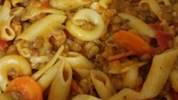 Macarrão com lentilha delicioso