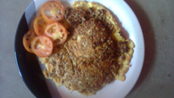 Omelete de carne de soja