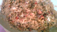 Arroz de polvo e camarão