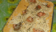 Camarão gratinado especial.