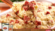 Arroz com mortadela