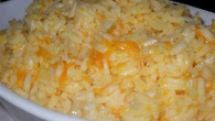 Arroz com queijo e cenoura