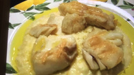 Bacalhau grelhado com purê 4 queijos