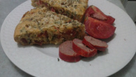 Torta de tomate com linguiça calabresa