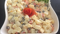 Salada de maionese com passas e maçã