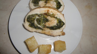Enroladinho de frango com ricota e espinafre
