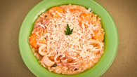 Risoto de camarão e lula