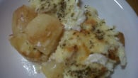 Batata corada e gratinada